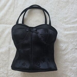 Black Corset-Style Vintage Handbag